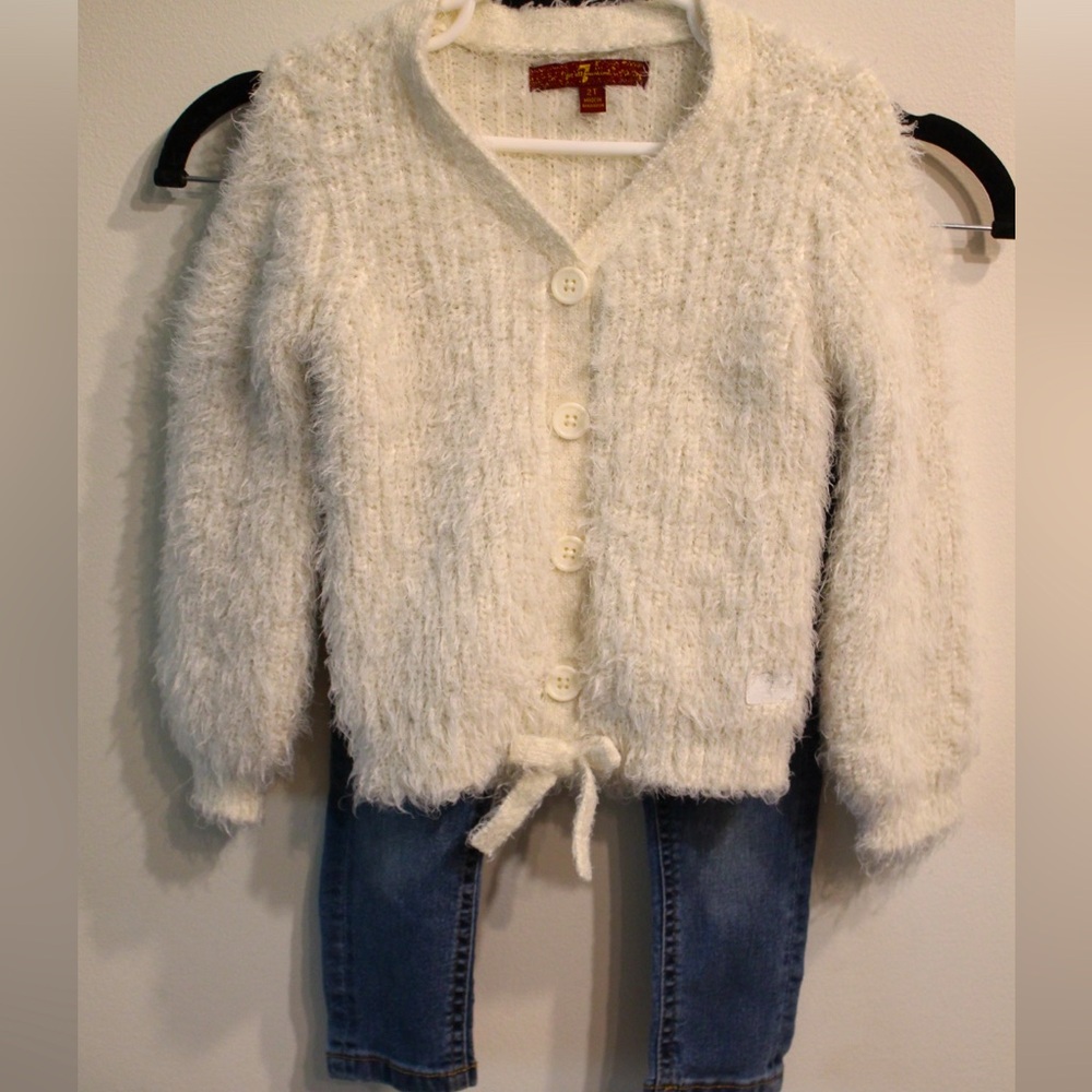 Girls 7 For All Mankind Sweater and jeans set. Size 2T